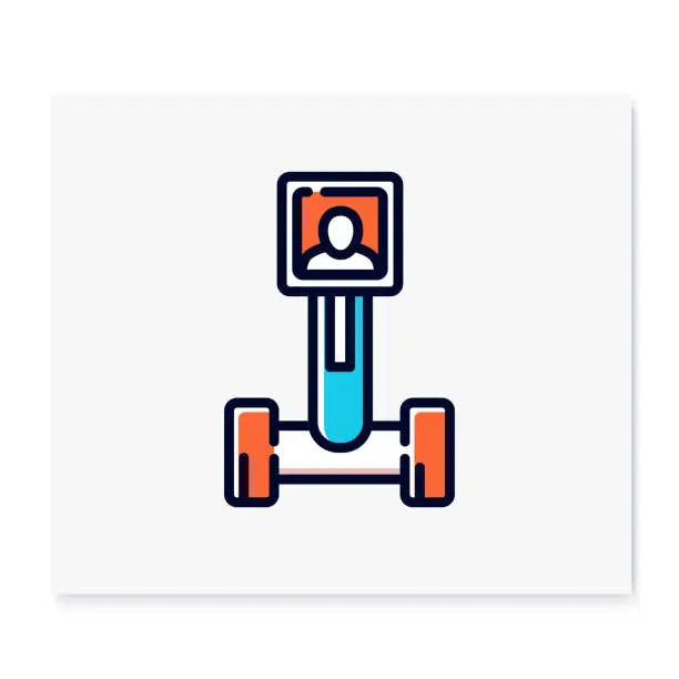 Vector illustration of Telepresence robot color icon