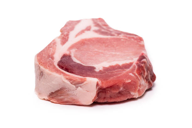 istock Raw pork isolated on white background. 1297186188