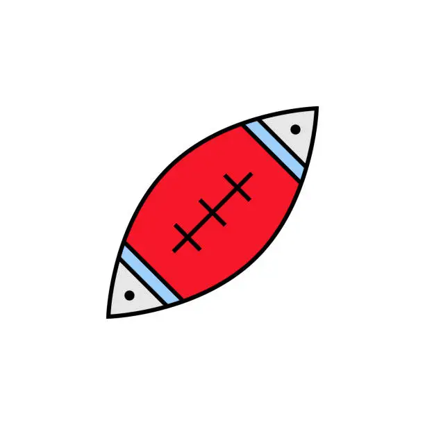 Vector illustration of American football ball outline icon. Signs and symbols can be used for web, logo, mobile app, UI, UX