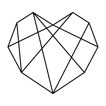 Vetores de Ilustração Geométrica Do Vetor De Forma Do Coração Ícone ...