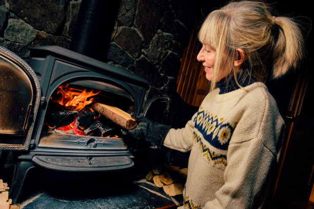 istock Wood burning stove 1297192473