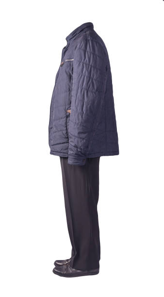 istock men's jacket , pants and leather shoes isolated on white background. 1297201688