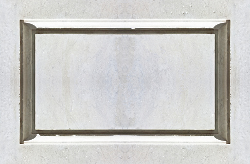 White classic marble frame - concept image with copy space.