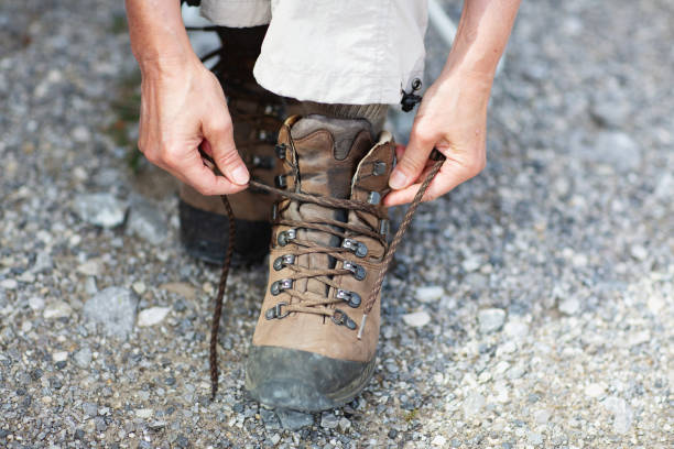 Tying Hiking Shoes Stock Photos, Pictures & Royalty-Free Images - iStock
