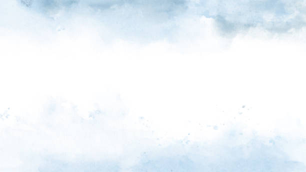 istock Sky fantasy pastel blue watercolor hand-painted for background 1297203854