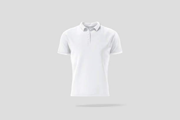 istock Blank white polo shirt mock up, gray backgound 1297207034