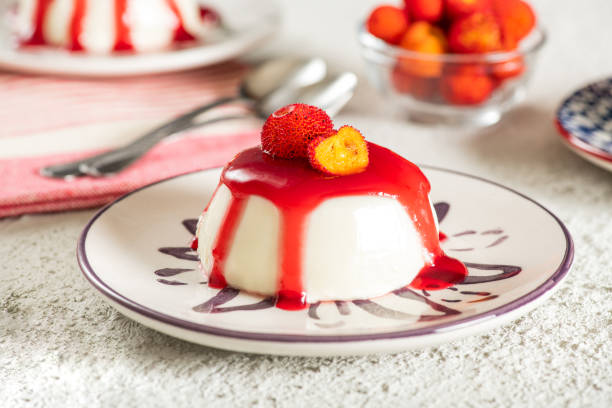 istock Panna Cotta Dessert on White Background 1297211577