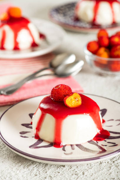 istock Panna Cotta Dessert on White Background 1297211791
