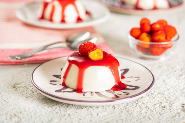 istock Panna Cotta Dessert on White Background 1297212208