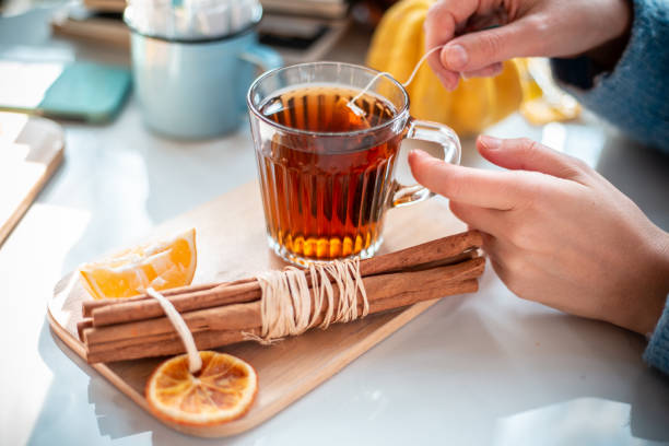 Tea time close up photo