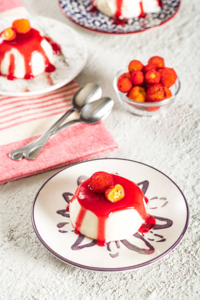 istock Panna Cotta Dessert on White Background 1297216196