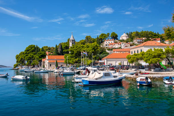 Beautiful town Cavtat in southern Dalmatia Cavtat is small town near Dubrovnik, Croatia cavtat photos stock pictures, royalty-free photos & images