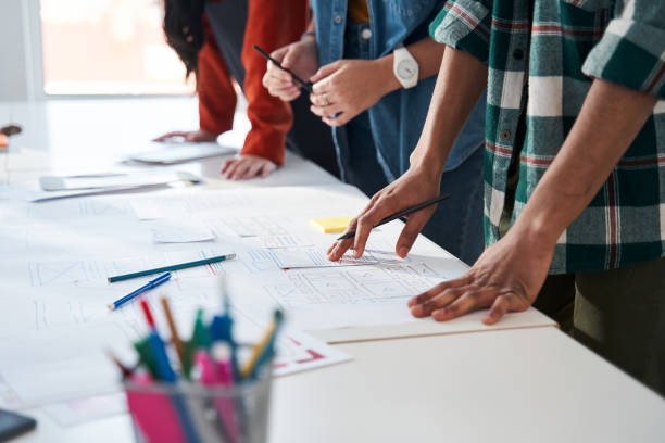 istock Cropped view of the young future designers studying at the classroom 1297220280