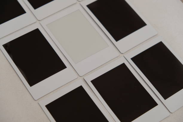 istock Black and white polaroid paper printing result. 1297222629