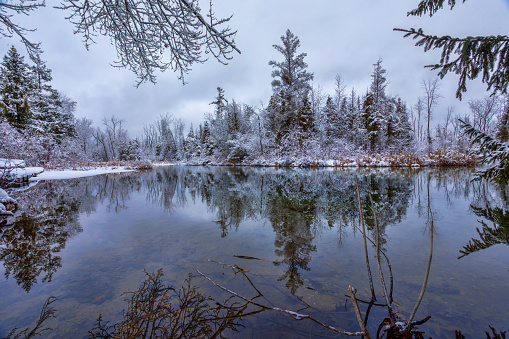 Cut River Winter Reflections , Roscommon, Michigan