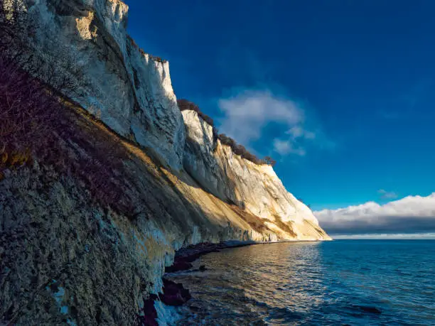White cliffs on the island Moen in Denmark