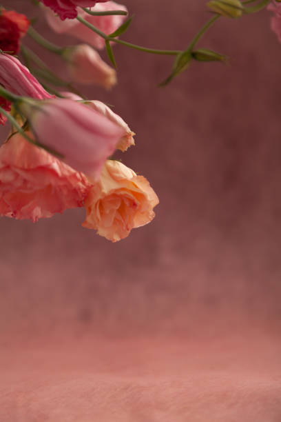 istock Invitation to a wedding or engagement form of delicate eustoma flowers 1297235739