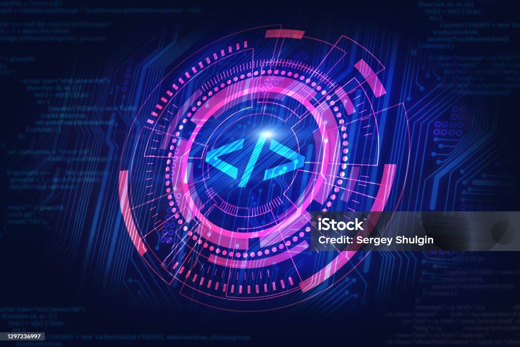 Web Development And Web Design Concept In Darkblue Background Html ...