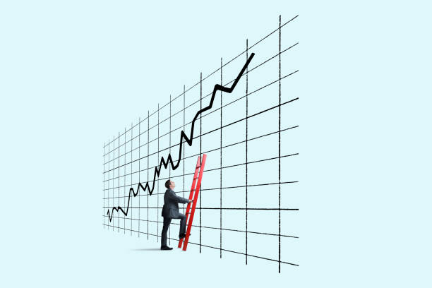 istock Man Using Ladder To Reach Goal 1297241975