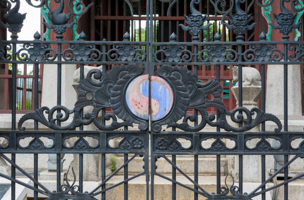 istock Steal door with Korean symbol 1297244035