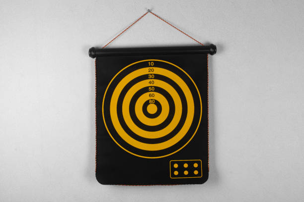 istock A dart board hanging on the wall. 1297245181