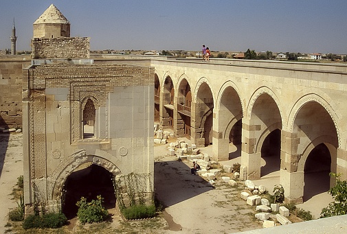 Konia, Turkey - aug 8, 1988: Sultan Hani's Caravanserai is located in the center of Anatolia on the ancient Silk Road.