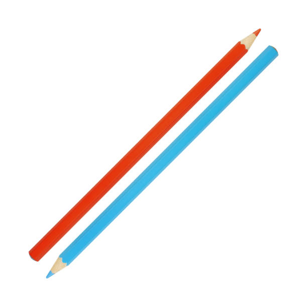 istock Stationery - New blue and red pencils. Isolated 1297245345