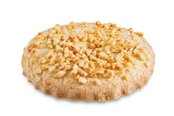 istock Shortbread cookies with peanuts on a white isolated background 1297251250