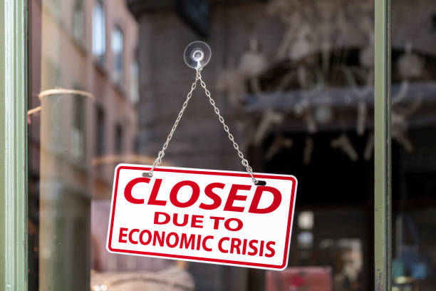istock Closed due to economic crisis - Closed sign 1297257743