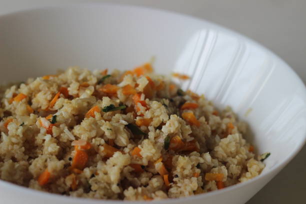 istock Dalia upma or broken wheat upma is a south Indian breakfast 1297263286