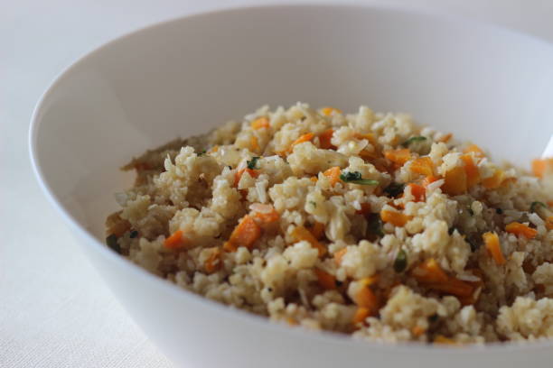 istock Dalia upma or broken wheat upma is a south Indian breakfast 1297263414