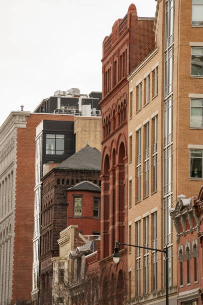 istock Historic architecture in Washington DC highrise office and flat loft buildings 1297265115