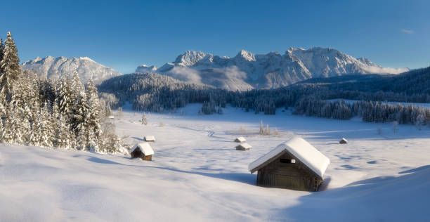 istock Beautiful panorama winter landscape in the mountains 1297266723