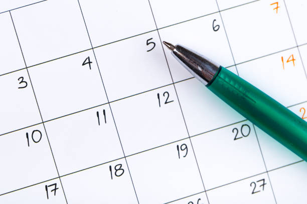 istock white calendar page for 2021 month schedule to make an appointment or manage the schedule every day with ballpoint pen for marks, for work planning and life concept 1297267329
