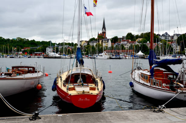 Flensburg, Germany, June 23, 2014 - The Flensburg skyline seen from the harbor.
