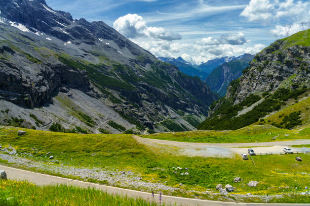 istock Mountain landscape along the road to Stelvio pass (Lombardy) at summer 1297270830