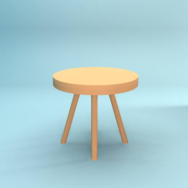 3d round chair illustration. Isolated 3d rendering chair illustration.3d round table illustration