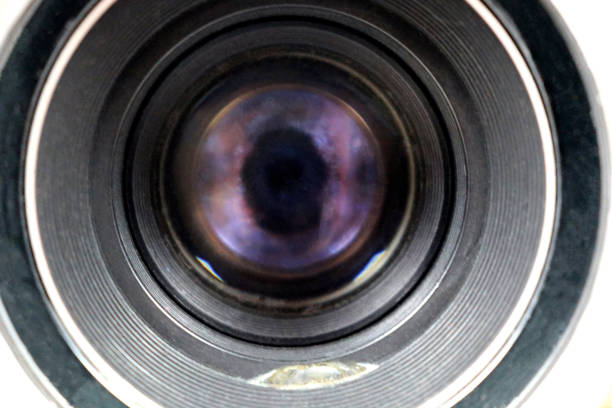 istock Vintage 35mm Film Camera Lens Front View Close Up 1297275594