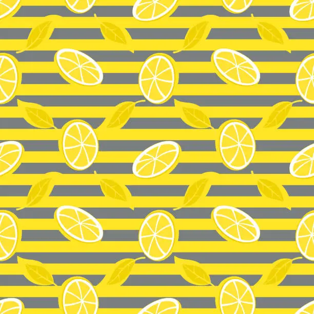 Vector illustration of Lemon slices seamless pattern