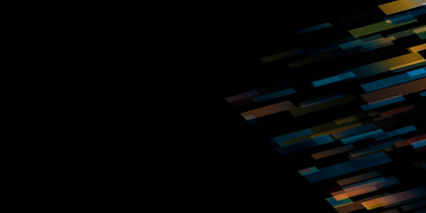 istock 3d illustration contrasting rectangle On a black background Show lines in a variety of colors Motion of shapes and light abstract technology background 1297278520
