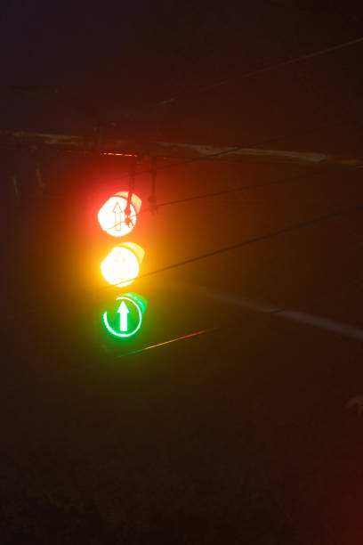 istock traffic light at night city fog 1297280341