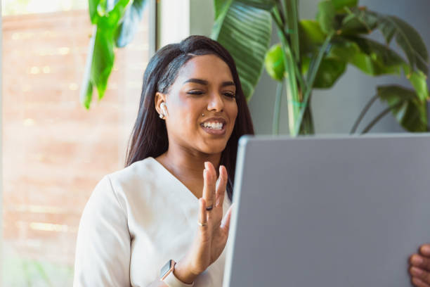 istock Woman gestures during video chat 1297281543