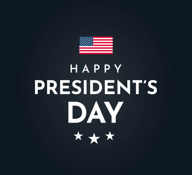 President's Day poster, black background with USA flag. Vector illustration. EPS10