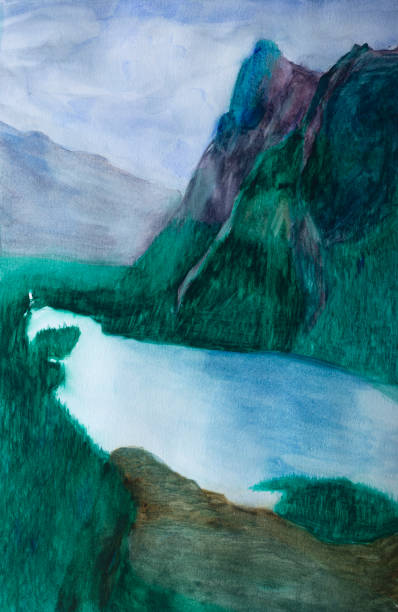Lake O'Hara vector art illustration