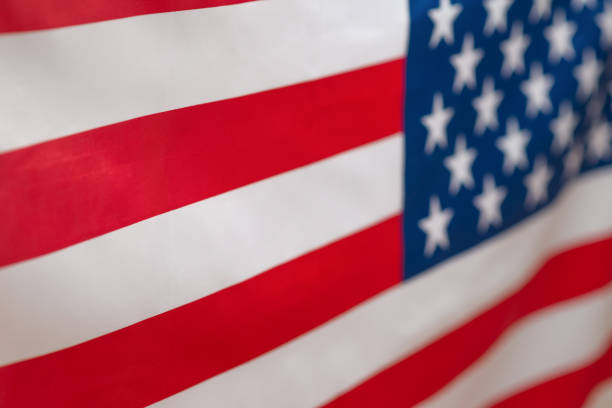 istock American flag as a background. Blurred background. 1297288817