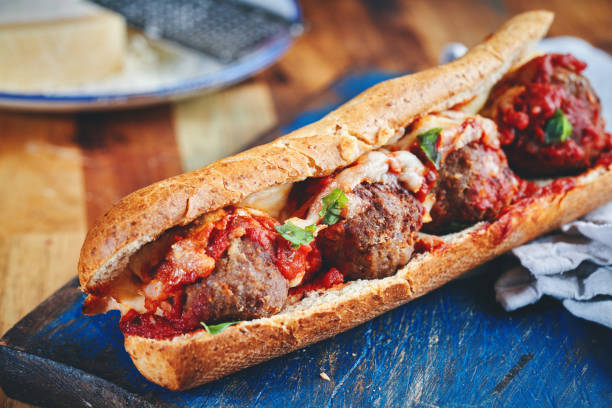 istock Meatballs Cheese Sandwich with Tomato Sauce 1297292012