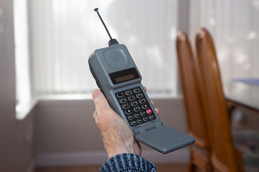 Handheld filp phone circa 1995. Made by Motorola