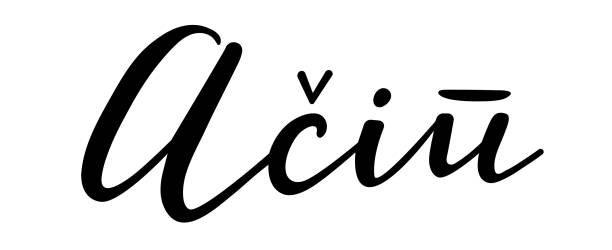 istock Aciu handwritten lettering. Thank you in Lithuanian language.  Gratitude hand lettering vector for fall, autumn and Thanksgiving day season quotes and phrases for cards, banners, notebook design. 1297302563