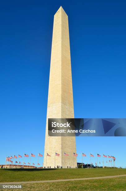 Washington Monument Against Cloudless Blue Sky Stock Photo - Download Image Now - Washington Monument - Washington DC, Washington DC, Obelisk