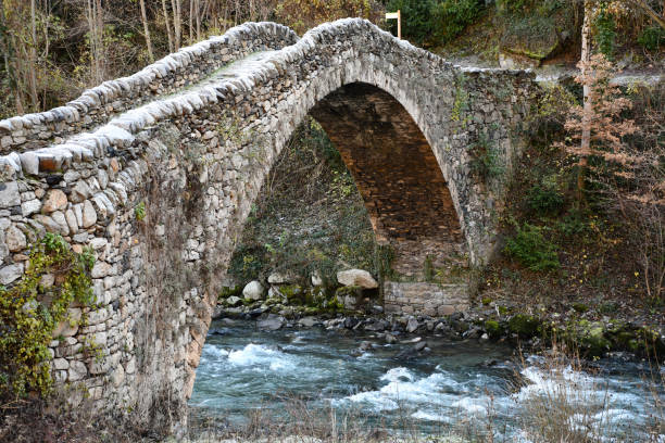 Puente de la Margineda (Pont de la Margineda), a medieval stone bridge across the river Valira in Andorra.